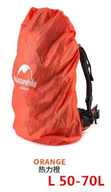 Naturehike Backpack Rain Cover Outdoor Waterproof Mud Dust Bag Cover Climbing Hiking Travel bag Covering 30L-75L: L Orange