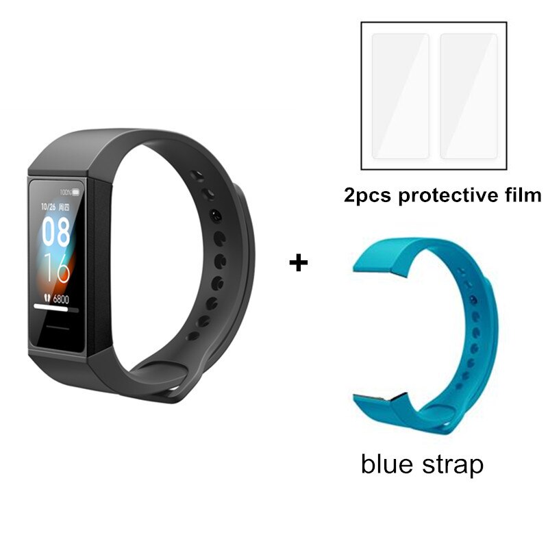 Xiaomi-pulsera inteligente Redmi Band Original, brazalete de Fitness con pantalla táctil a Color de 1,08 pulgadas, Control del ritmo cardíaco y de la música: add blue strap