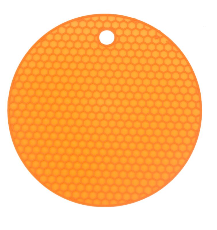 14cm Siliconen Ronde Honingraat Warmte-Isolerende Kussen Tafel Kussen Kom Kussen Cup Kussen Europese Keuken: Orange