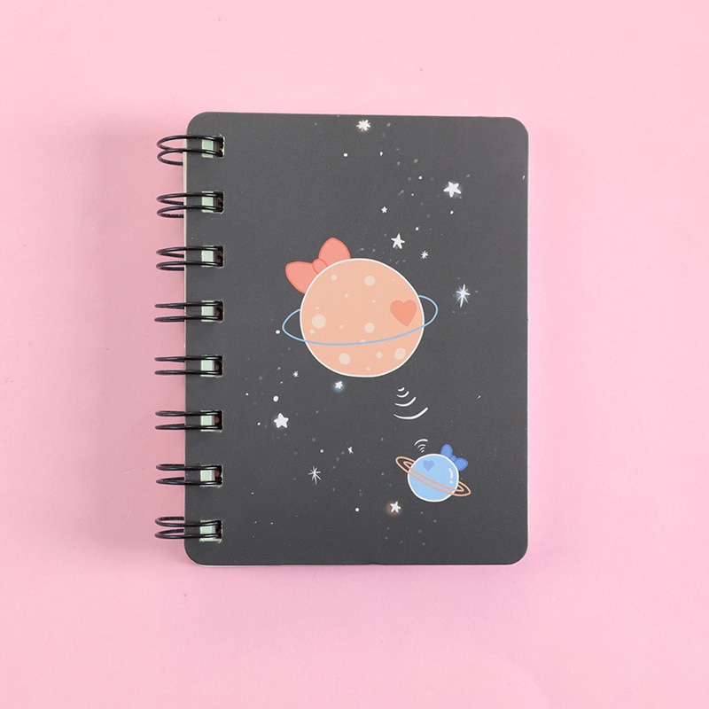8x10.5cm petit Mini cahier de poche papier bobine bloc-notes planificateur Message à faire liste livres espace univers: 1