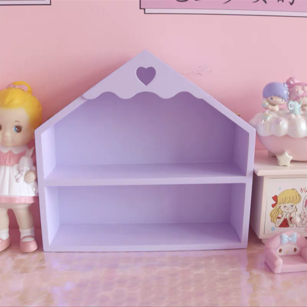 Leuke Houten Desktop Opbergrek Voor Meisjes, Roze Kast, Cosmetische Rek, Borstel Organizer, Huis, Slaapkamer Decoratie, Leuke Ornamen: Licht Paars