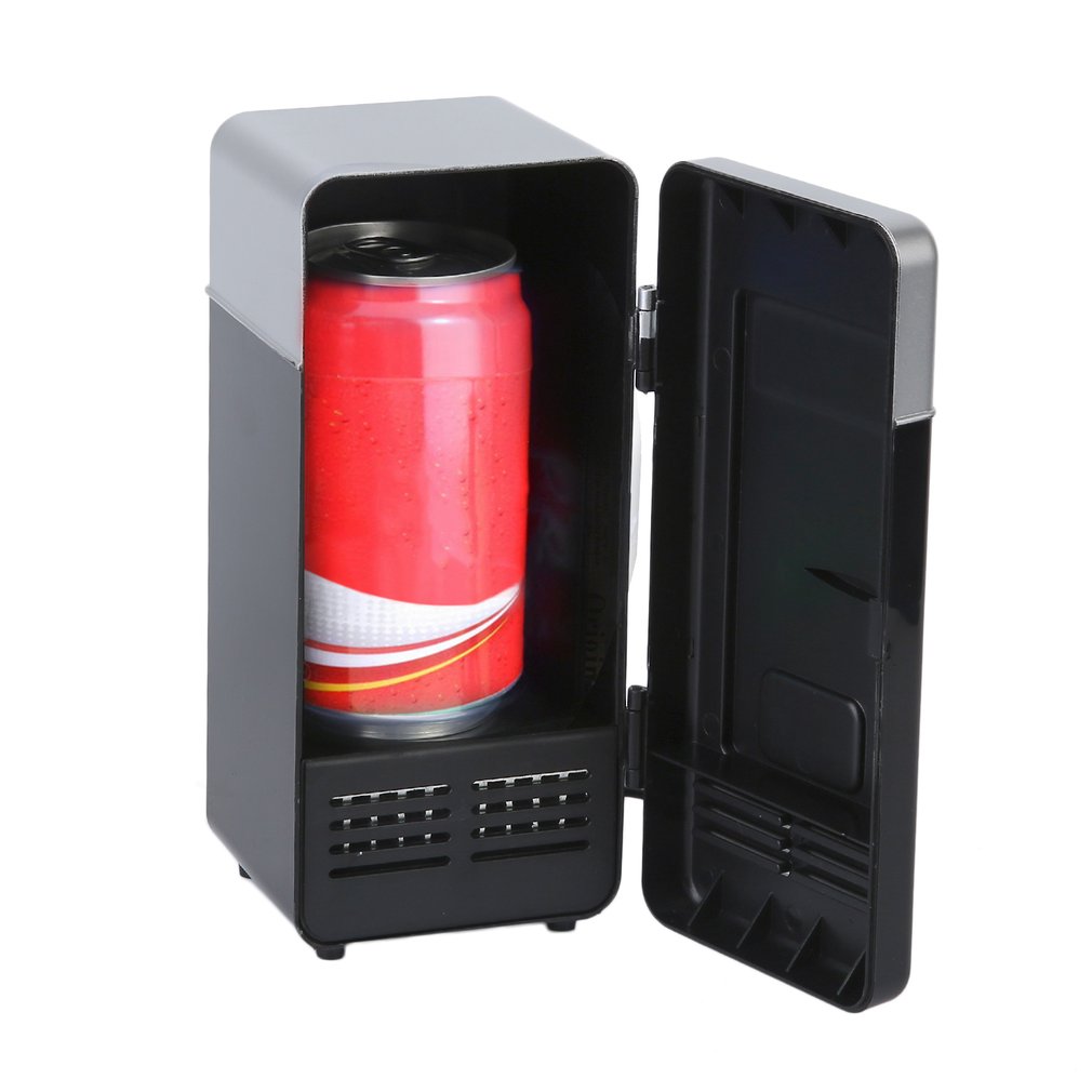 Svart abs 5v 10w usb 19.4*9*9cm bil mini kylskåp bil bärbar dryck svalare båt resa kosmetiska kylskåp