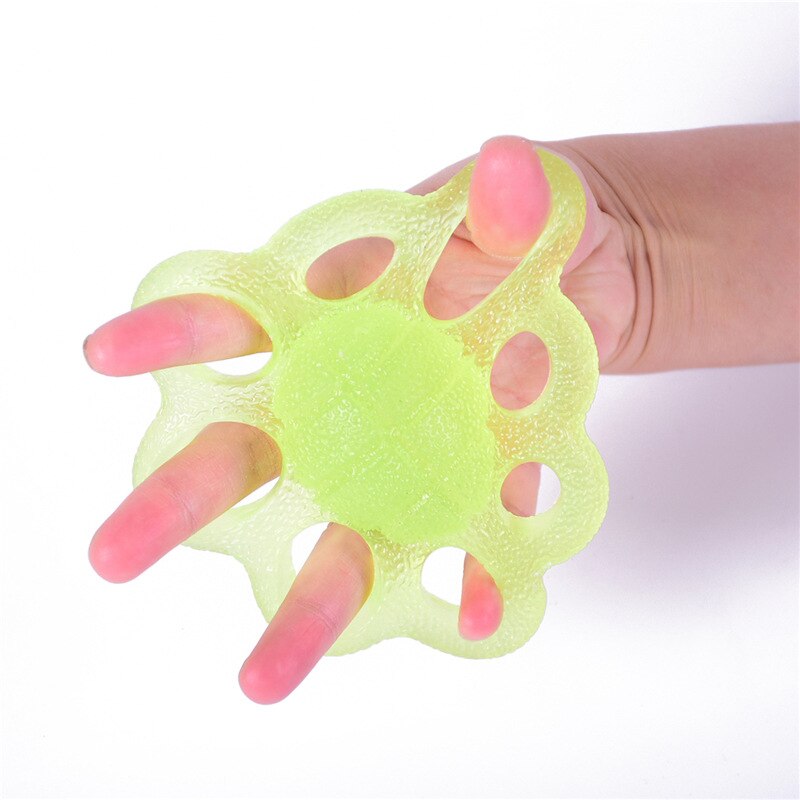 Gym Hand Grip Ball Silicone Finger Rehabilitation Training Arm Strengthener Resistensepow Carpal Expander Trainers Gripping Ring: Green
