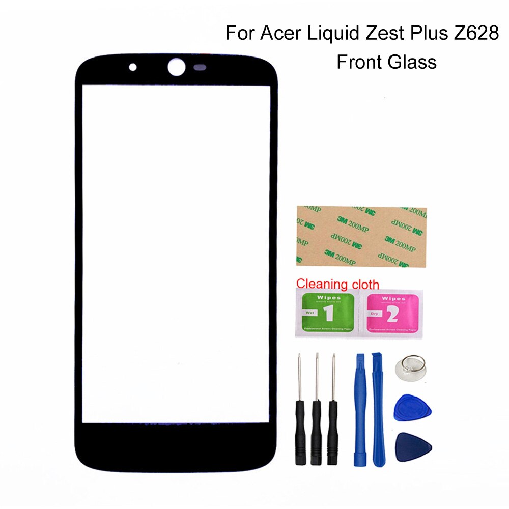 Mobile Front Panel Glass For Acer Liquid Zest Plus Z628 Front Glass Outer Glass Cover Panel Replacement (No touch Screen)