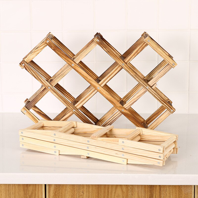 Wooden Wine racks bottle cabinet Collapsible stand Holders wood shelf organizer storage for retro display cabinet