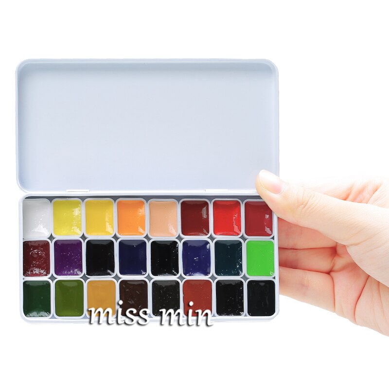 Originele Duitsland Schmincke Academy Niveau 24 Kleur Solide Aquarel Set Verf Trial 0.8Ml Mini Aquarel Sub Pakket Acuarelas