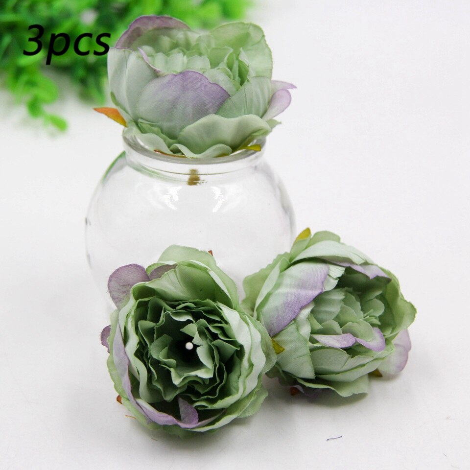 1 set god jul akryl cupcake topper julfest dekoration konstgjorda siden blommor huvud diy ros baktillbehör: 5cm gröna