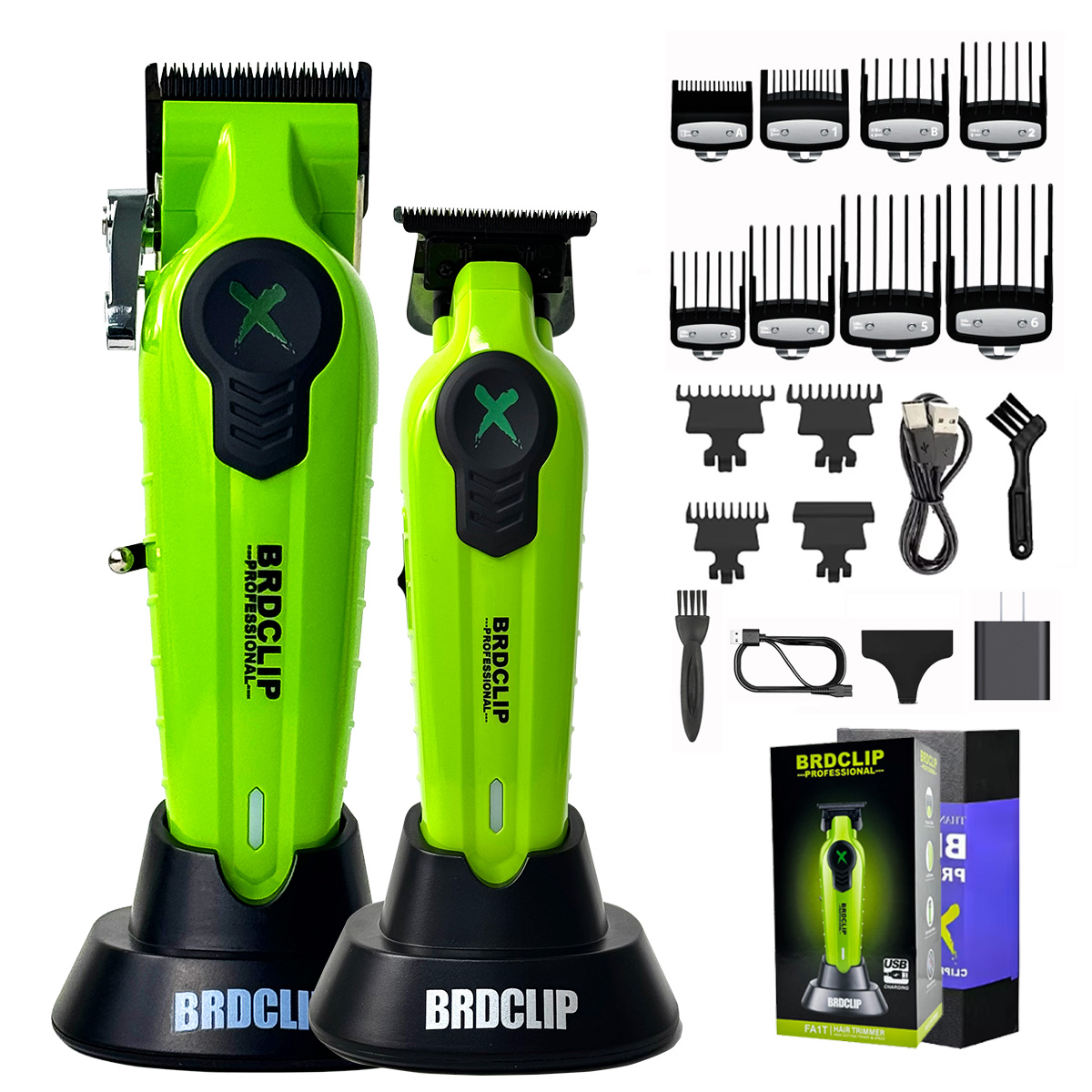 BRDCLIP FA1C NEUE 7500RPM Barber Professionelle Haarschneidemaschine Hochgeschwindigkeitsmotor 2500mAh Elektrische Trimmer DLC Klinge mit Basis