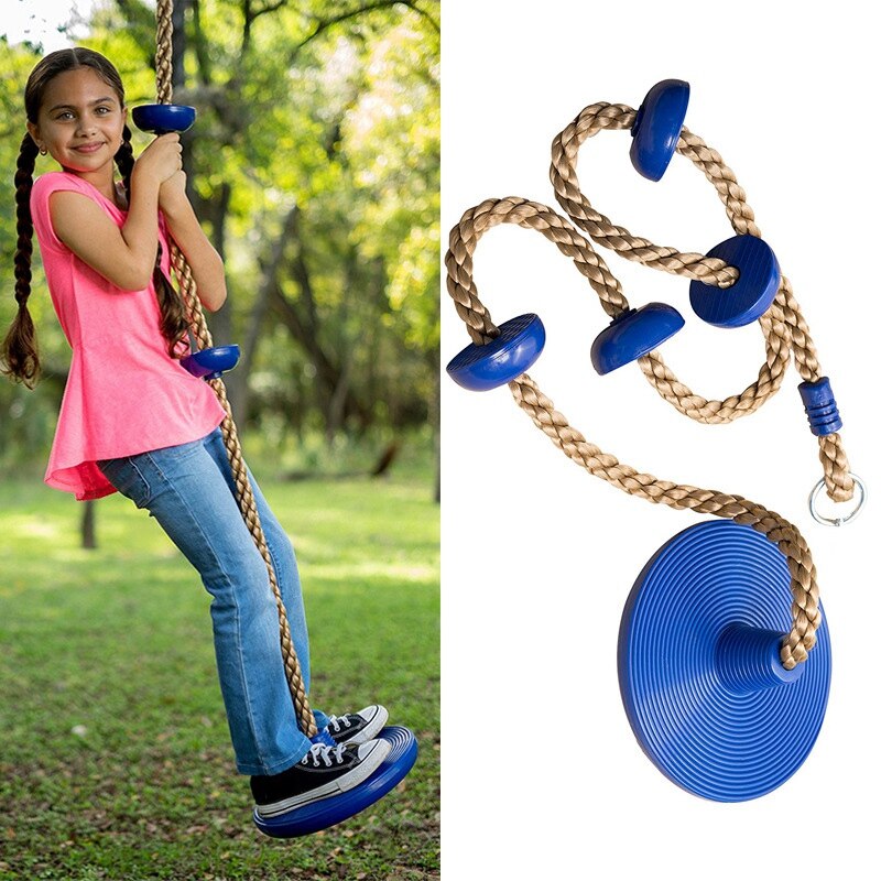 Klimmen Touw Swing Met Voet Houder Platform En Disc Schommel Set Voor Kids Outdoor Boom Achtertuin Speeltuin Swing: Default Title