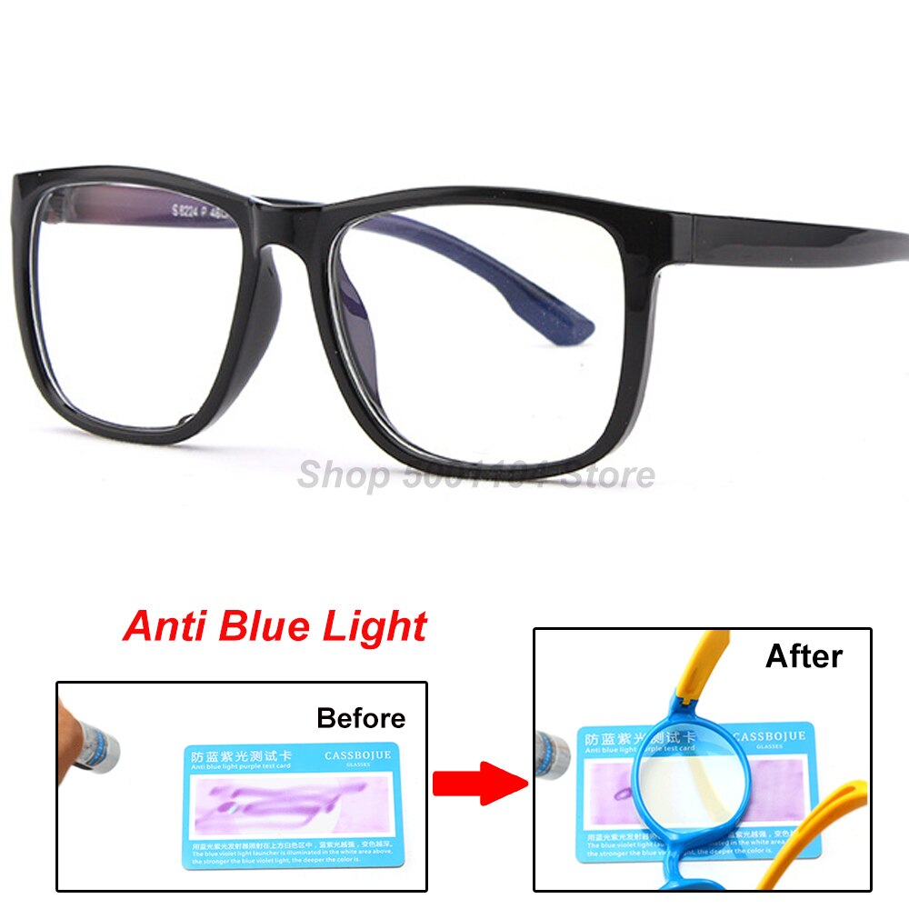 S822 Blue Light Kids Glasses Optical Frame Boy Girls Computer Transparent Blocking Anti Reflective Children Eyeglasses UV: black