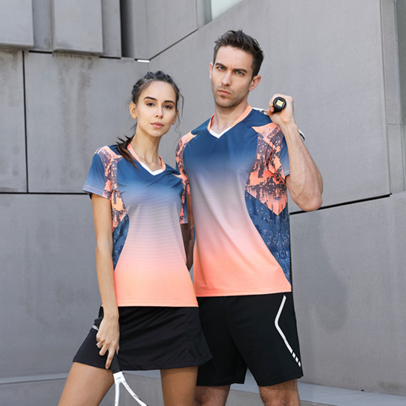 Running Sport Outdoor Quick Dry Breathable Badminton Shirt,Women/Men Table Tennis Team Game Custom T Shirts
