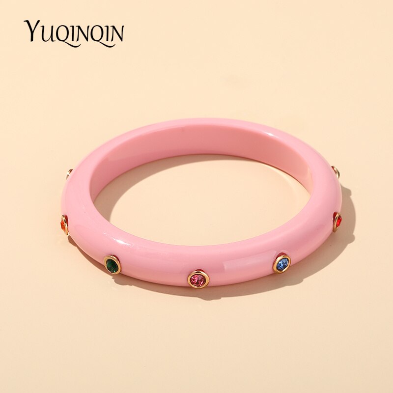 Pulseras de abalorios coloridos de Desinger para mujer, brazalete indio grande de lujo, joyería de de cristal,