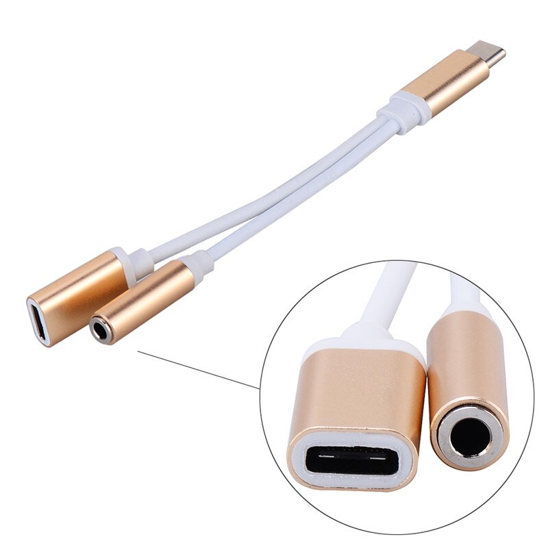 2 In1 Tipo C A 3.5mm Martinetti Caricabatterie Auricolare Adattatore Audio Splitter USB-C A 3.5 AUX Audio Cavo Per del Telefono Mobile