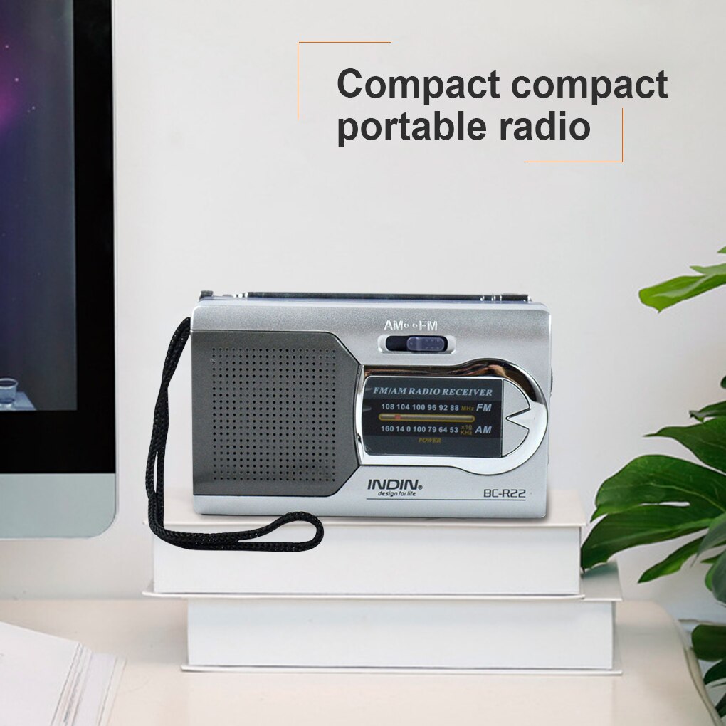 BC-R22 Mini Portable Radio Handheld Digital AM/FM Telescopic Antenna Radio Receiver for Walking Travelling