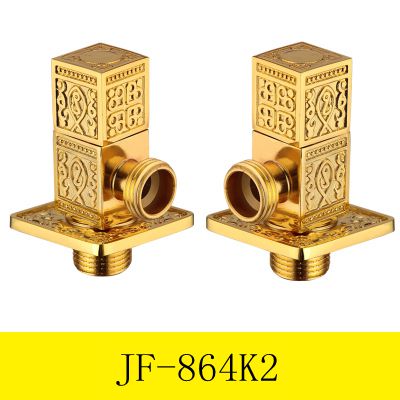 Kraan Vervangende Onderdelen 1/2 &quot;x 1/2&quot; Luxe Gouden Messing Badkamer Hoekstopkraan Beluchtingskraan Wc Vullen Driehoek Kleppen JF-862K: Golden F