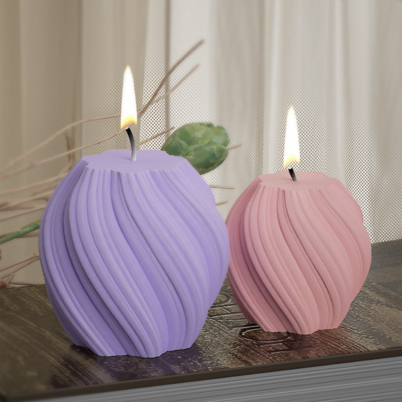Gemos Molde de silicona geométrico 3D para velas, moldes de silicona con forma de ondas para velas, molde de jabón DIY, Molde de resina, molde de yeso