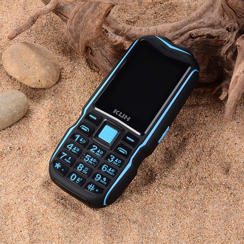 T3 2.4 inch Grinded Steel Screen Mobile Dual Card Dual-lamp Strong Light Three-proof Mobile Phone: English key / blue