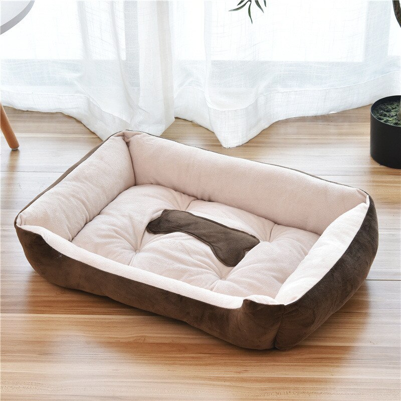Bein kjæledyrseng varmt kjæledyrprodukt for liten middels stor hund vaskbar myk kjæledyrseng for hundehus for katt valp bomull kennelmatte  rt3: Brun / 60cm