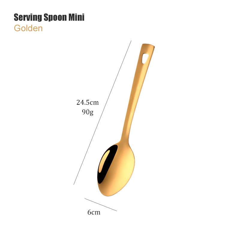 Gold Cooking Tools Set Stainless steel Soup Ladle Spatula Metal kitchenware Colander Rice Spoon Cake Shovel cookware: 2-7