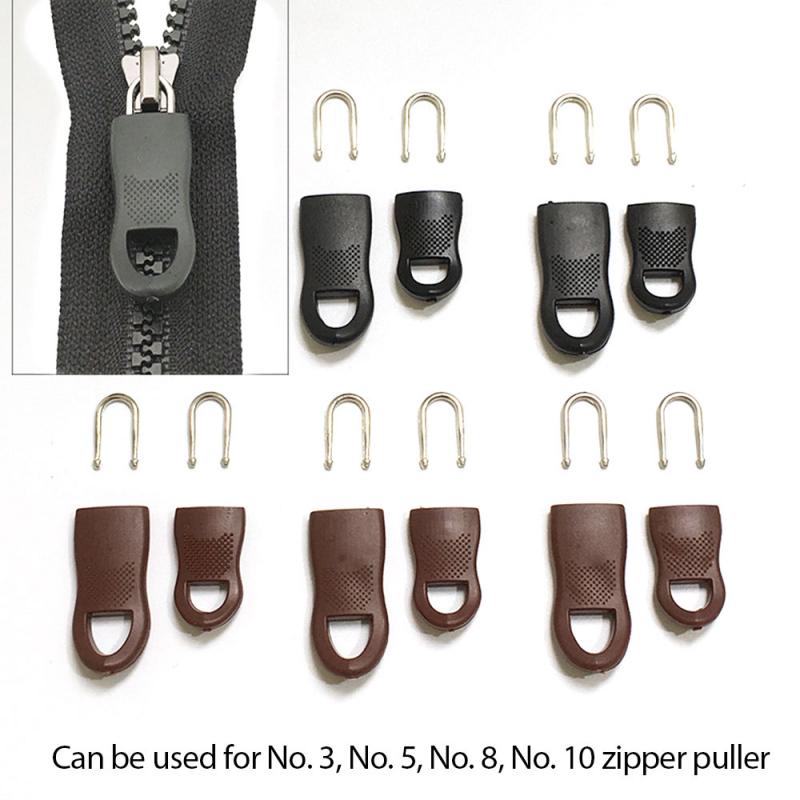 Kit de réparation de fermeture éclair, 10 pièces, remplacement universel, ensemble d'extracteur de fermeture éclair détachable, ceintures larges, taille élastique, fermetures éclair, vêtements de couture