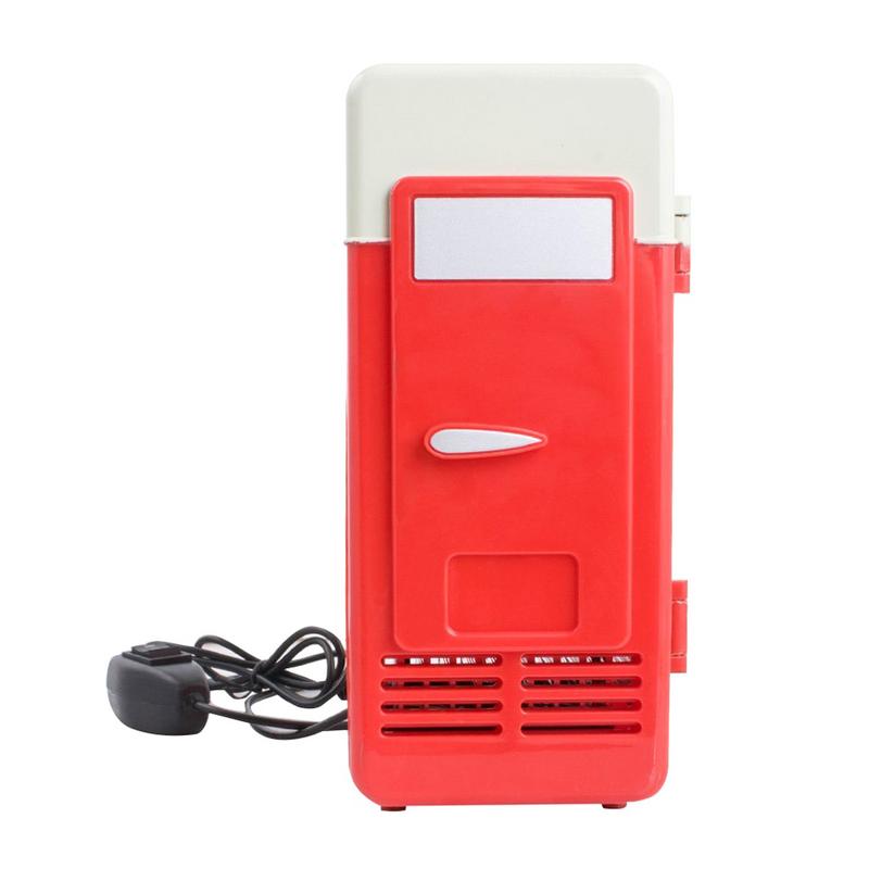 5v usb porte bil usb mini køleskab køleskab med indbygget led lys ingen batterier påkrævet: Rød