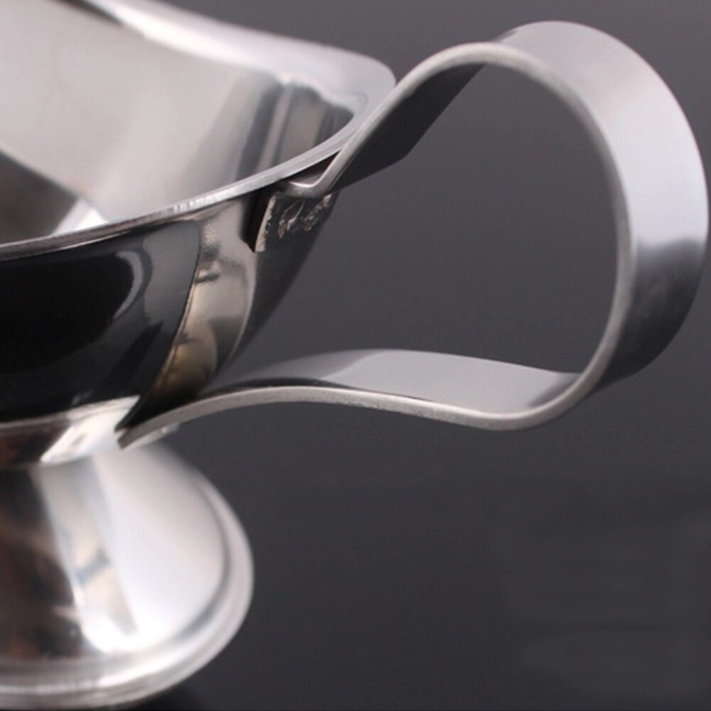Ergonomic Handle Commercial Vinegar Salt Kitchen Sauce Gravy Boat Stainless Steel Hotel Dripless Lip Dish Flavor