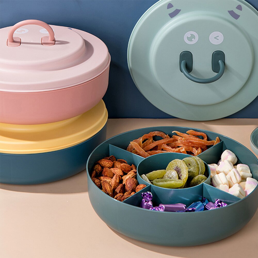 Snack Container Tray Divided Candy Nut Dish With Lid Snack Box Candy Tray Food Storage Box Candy Plates Dried Fruit Organizer