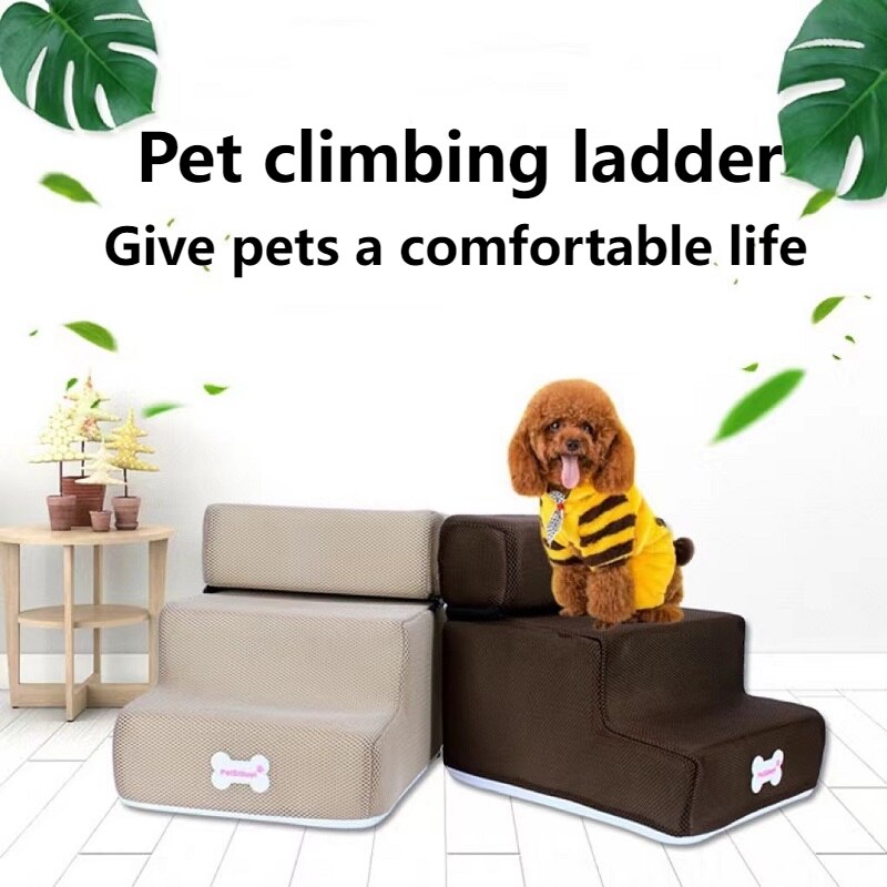 Dog House Dog Stairs Pet 3 Steps Stairs for Small Dog Cat Pet Ramp Ladder Anti-slip Removable Dogs Bed Stairs Pet Supplies
