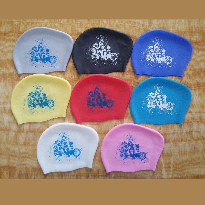 Women Silicone Waterproof Swimming Cap Ladies Long Hair Protection High Elastic Swim Caps For Surfing Diving Pool Hat Free Size