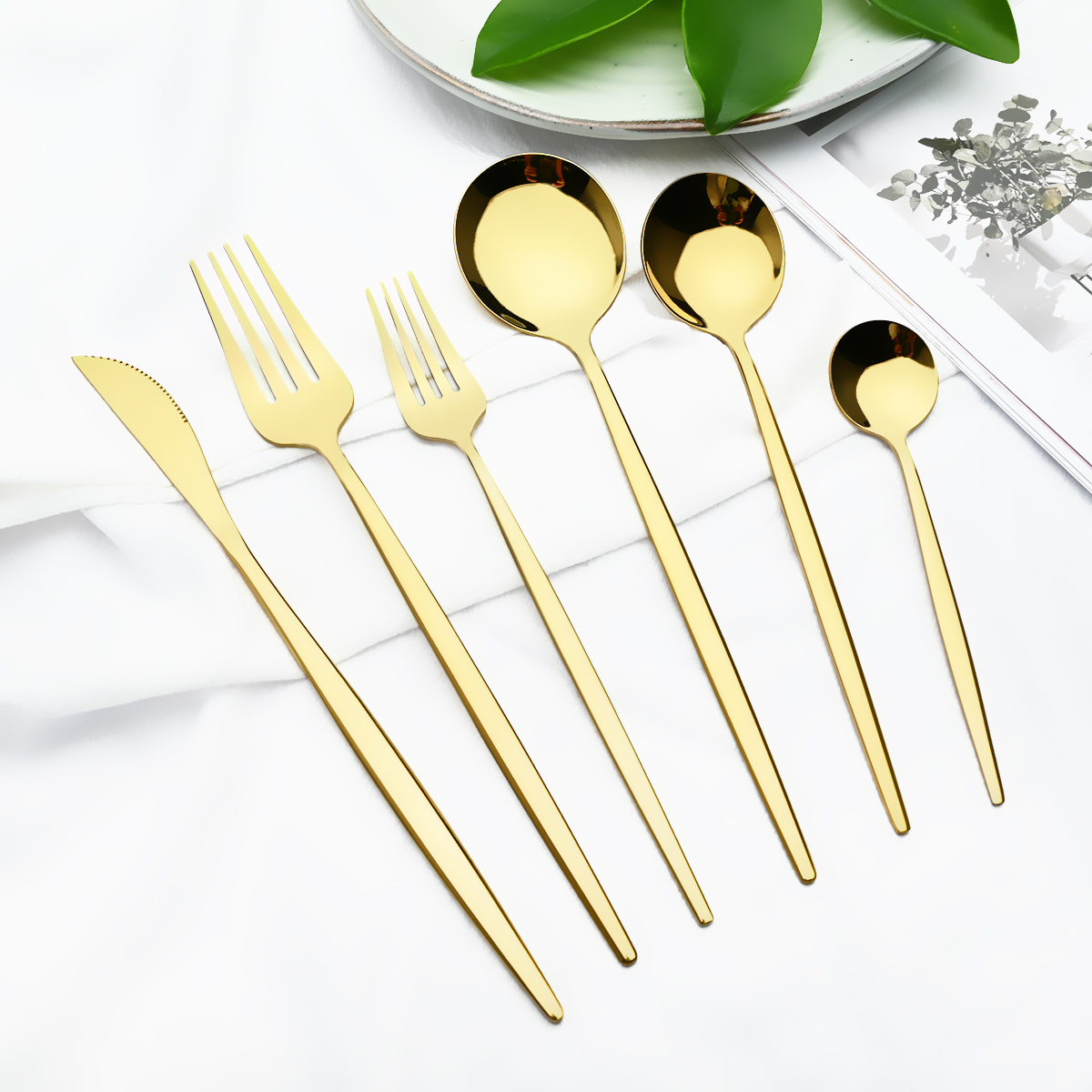 Schwarz Silber Besteck Set Abendessen Messer Dessert Gabel Löffel Stäbchen Geschirr Set Edelstahl Besteck Küche Geschirr