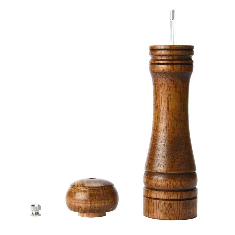 Pepper Grinder Pepper Mill Solid wood with strong adjustable ceramic grinder 8 Inch