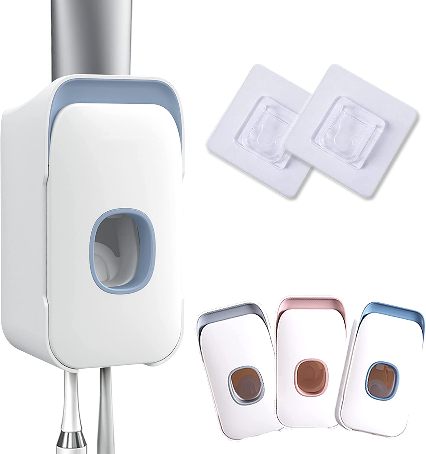 Automatic toothpaste dispenser 2 in 1 toothpaste holder wall-mounted toothpaste squeezer , suitable for children's bathroom