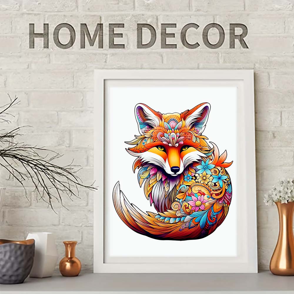 Wooden puzzle Fox Delicate box Irregular shape puzzle Gratitude adult stress reduction family interactive toy