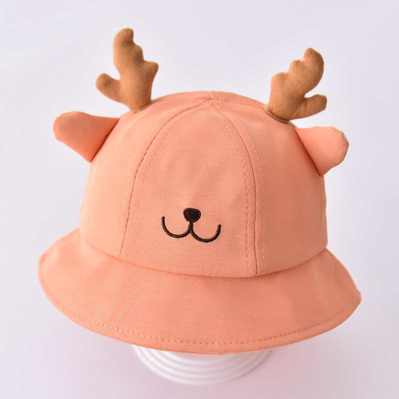 2022 Baby Bucket Hat Summer Leisure Sun Cap Animal Embroidery Boys Girls Fisherman Hats Kids Wide Brim Panama Caps: D