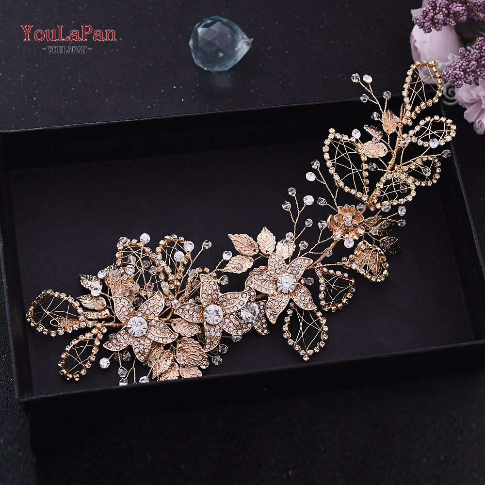TOPQUEEN-bandeau de luxe pour mariage, HP273, bandeau, bijoux, couronne de mariage, diadème de mariée pour mariage: HP282-G