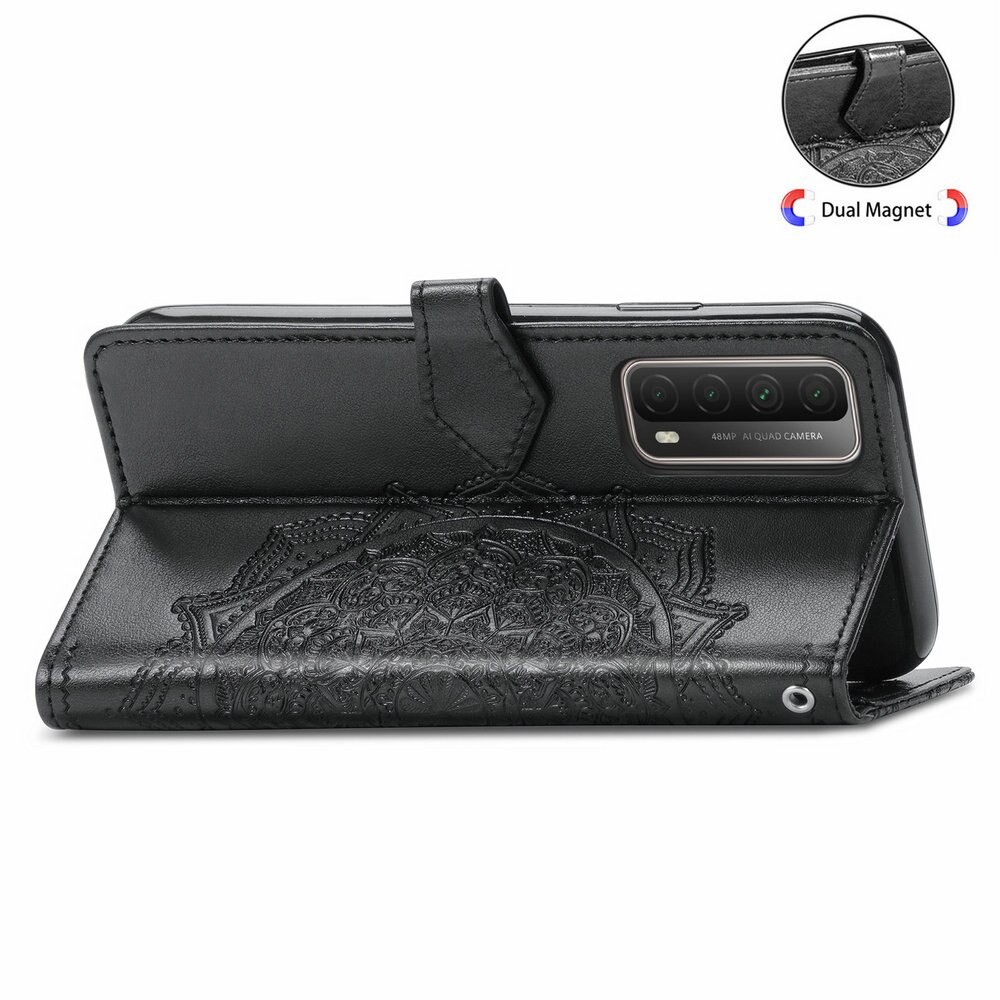 Funda de cuero con de Mandala 3D para Huawei P Smart , Funda protectora con tapa de 360 grados, ranura para tarjeta