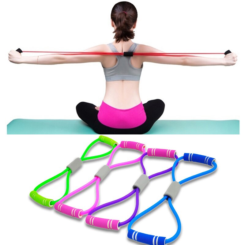 TPE 8 parola fitness elastico fitness yoga resistenza alla gomma elastici attrezzature per il fitness espansore allenamento palestra esercizio treno