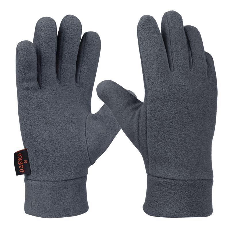 Ozero vindtætte varme handsker vinter termiske handskeforinger med isoleret polar fleece hænder varmere i koldt vejr til kvinder mænd: Grå / S