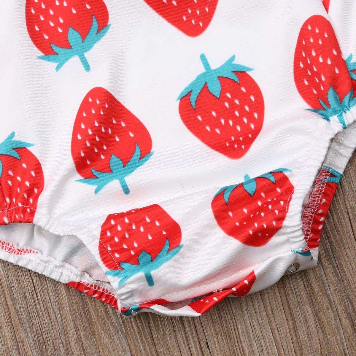 0-24m søde babypiger drenge bodysuits flæse ærmeløs jordbær jumpsuit outfits sunsuit