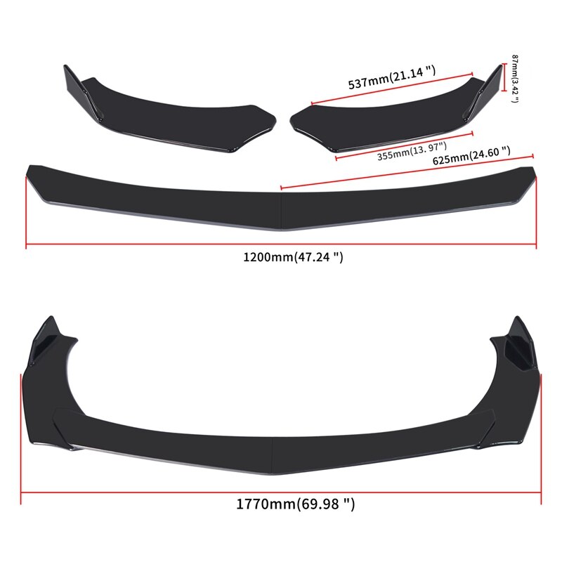 Car Universal Front Bumper Spoiler Surface Contrast Color Protector Plate Lip Body Kit Car