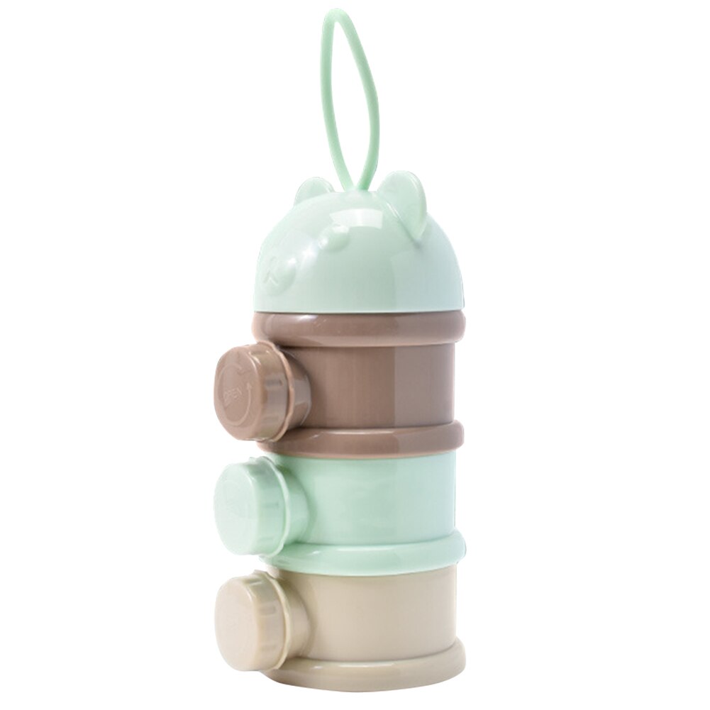 Baby Melkpoeder Voedsel Opslag Formule Dispenser Multifunctionele Drie Lagen Container Draagbare Leuke Herbruikbare Snack Box Schoon: Green B