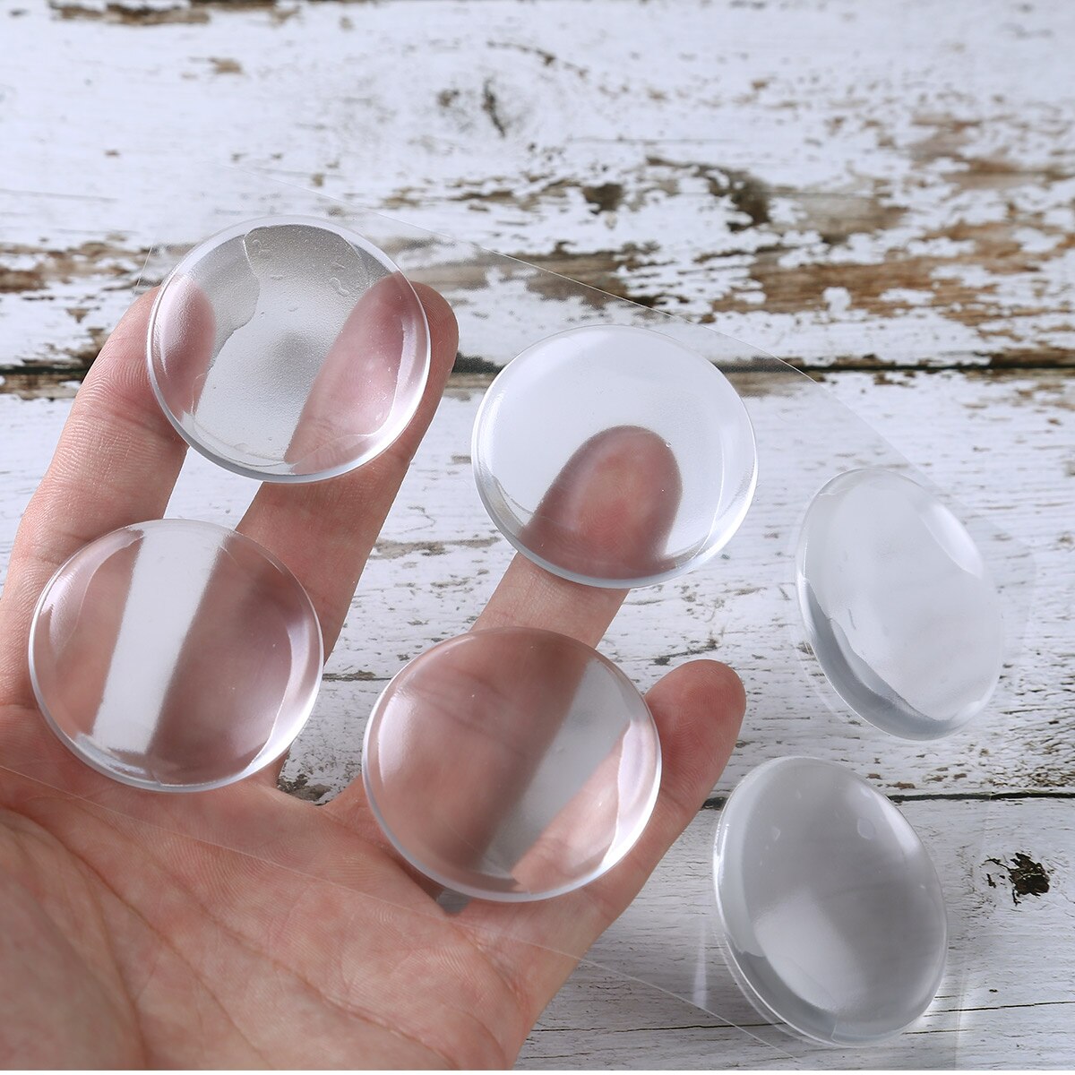 Protectores de goma transparentes para parachoques de pared, perilla de puerta autoadhesiva, topes de manija, almohadillas de protección de muebles de armario, Hardware, 2/6 Uds.