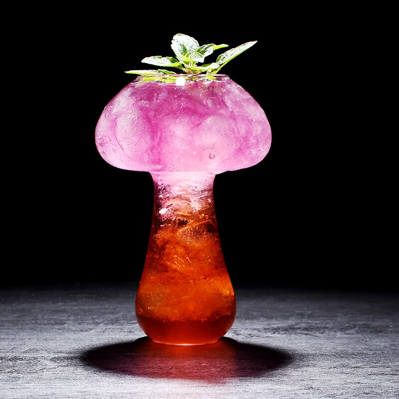 INS Internet Celebrity Popular 3D Mushroom Cocktail Glass For Bar Drinks Fungus Molecular Gastronomy Tumbler Mixed Wine Cup