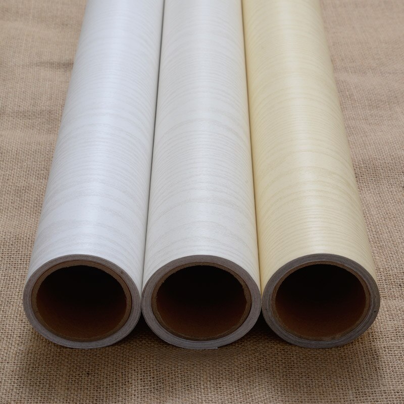 White Wood grain Home Decor Furniture vinyl Waterproof stickers Self Adhesive PVC wallpaper Bathroom desk door decorative films