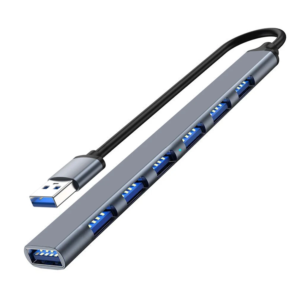 USB 3.0 Hub USB Hub 3.0 USB Splitter 7-poorts Meerdere Expander Type C Hub OTG Adapter voor Laptop PC Harde Schijf Muis Toetsenbord: GRIJS
