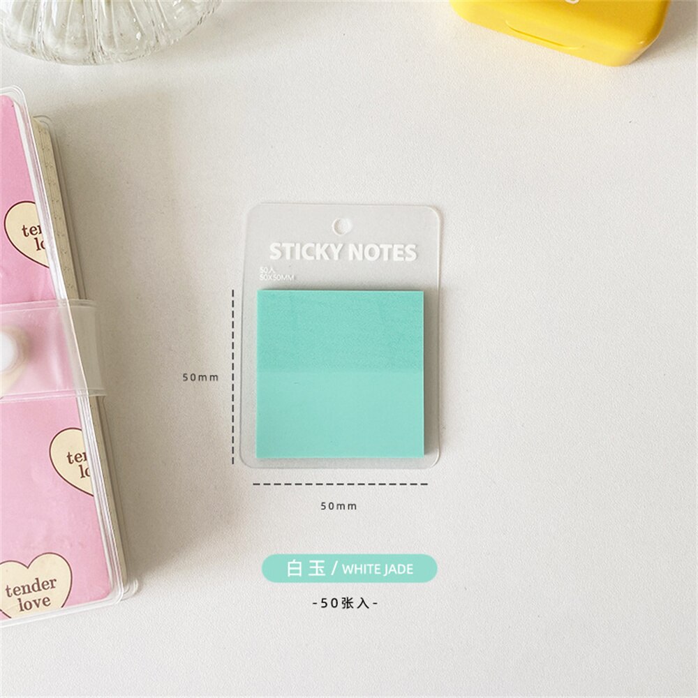 50sheets Translucent Memo Pad Sticky Notes Message Notepad DIY Scrapbooking Decorations To Do List School Office Supplies: green