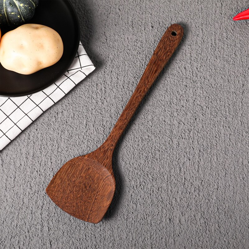 Wooden Kitchen Utensils Wooden Spoons for cooking Natural Teak Wood Non Stick Pots Kitchen Spatula Set for Cooking