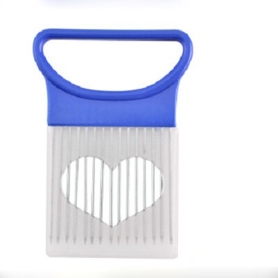 Utensilios de cocina, tenedor para cebolla, cortador de patatas y tomate, trituradoras de limón de acero inoxidable, aguja para carne, utensilios de cocina, cortador de alimentos: Purple Blue