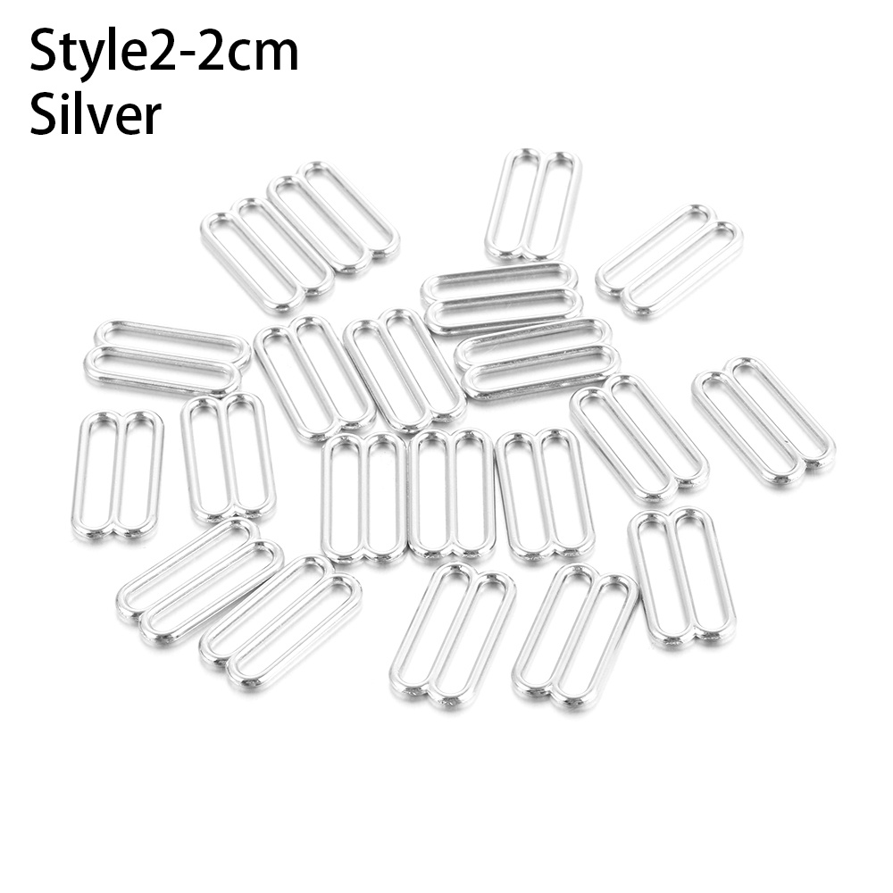 Goudkleurige, zilverkleurige metalen legering, nylon gecoate bh-ringen en schuifregelaars, riemverstellers, gespen, 20 stuks ondergoedverstelaccessoires: 14