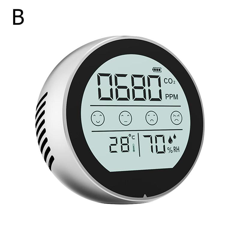 Infrared Co2 Thermometer Hygrometer For Home 3 In 1 Temperature Humidity Air Carbon Dioxide Sensor Monitor A2u4: B